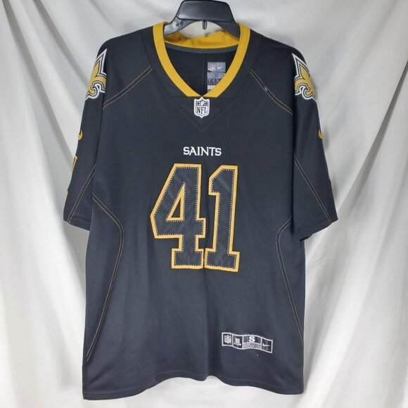 SAINTS Nike Men's Black White Football-NFL Jersey On Field Short Sleeve Small - Picture 4 of 15